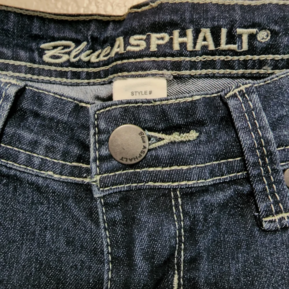 Like New! Blue Asphalt Ripped Long Blue Jeans - Picture 4 of 5